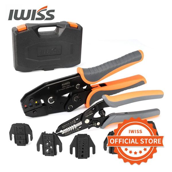 Tang Iwiss Kit0535 Ensemble d'outils d'empilement à la main 8pcs REPLACEZ JAWS Connecteurs Cutter de fil pour strip-teaseuse pour les ferrules non isolées