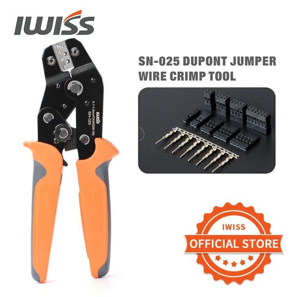 Tang Iwiss SN025 F Crimp Dupont Terminal Tool Crimp AWG 2818 (0,11 mm²) pour les connecteurs MiniPV