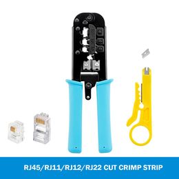 Tang RJ45 Tool d'empilement RJ22 Outils de coupe de réseau 8p8c Crimper Cutter Stripper Plier pour modular RJ12 RJ11 CRUMPER