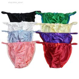 Tanga sexy Yavorrs 8 pièces 100% soie femmes Style String Bikinis culottes s m l xl xxl G9GS242I