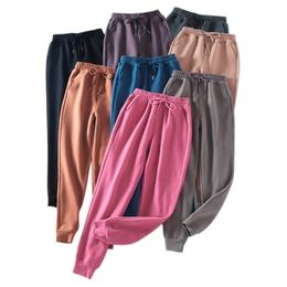 Tangada invierno mujeres pantalones de lana cargo strethy cintura pantalones sueltos joggers sudor femenino alta calidad 7m2 211115