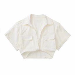 Tangada, camisa blanca de verano para mujer, camisa corta elegante de manga corta para mujer 3H18 220511