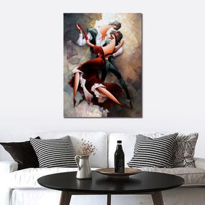 Tango Argentino handgemaakt abstract olieverfschilderij op canvas met structuur voor woonkamer kunst aan de muur