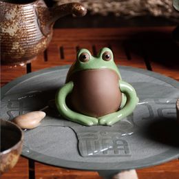 Tangpin Green Frog Purple Clay Coffee and Tea Tools Céramique TEA PETS ACCESSOIRES DE THE