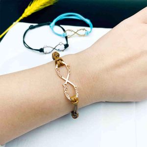 Tangula Pulsera personalizada con nombre para mamá, infinito, ajustable, de acero inoxidable, con nombres de niños, regalo para joyería