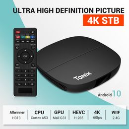 Tanix A3 Android 10 Tv Box Allwinner H313 1 Go 8 Go vidéo Hd H.265 VP9 lecteur multimédia 2.4G Wifi décodeur Smart TvBox