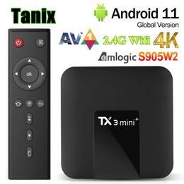 TANIX TX3 Mini TV BOX Android11 Amlogic S905W2 2GB RAM 16GB ROM AV1 24G Wifi 4K HD lecteur multimédia intelligent décodeur 240130