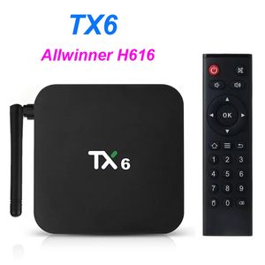 Tanix TX6 TV Box Android 10 4GB DDR3 64 Go Allwinner H616 EMMC 2.4G 5G WiFi BT 4.1 Prise en charge 4K H.265 HD Smart Topbox