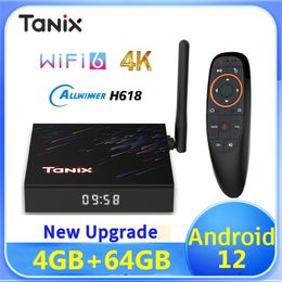 Tanix TX68 4G 64GB TV BOX Android 12 Smart Android TVBOX Allwinner H618 double bande Wifi6 3D 4K BT 6K lecteur multimédia décodeur