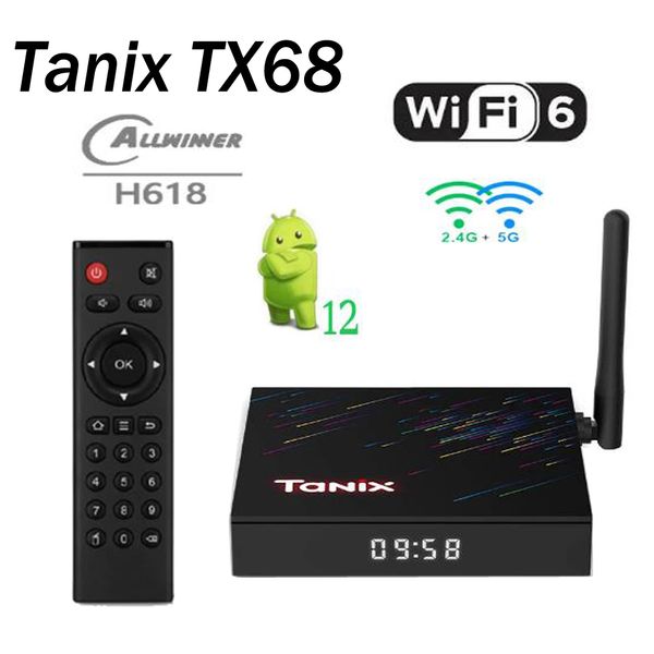 TANIX TX68 Smart Android 12.0 TV Box Allwinner H618 4G 64G double bande Wifi6 6k 4k lecteur multimédia AV1 décodeur PK T95Z PLUS T95 MAX H618