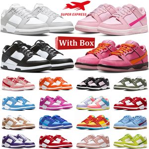 Met Box Panda Schoenen voor heren dames Zwart Wit Grijs Fog dames Triple Pink Rose Whisper Green Apple heren trainer Blue Raspberry Orange Pearl GAI designer sneakers