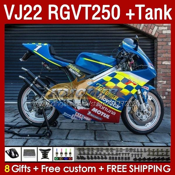 Carénages de réservoir bleu brillant pour SUZUKI RGV250 VJ 22 RGVT250 RGV-250 SAPC VJ22 90 91 92 93 94 95 96 160No.77 RGVT RGV 250 CC RGVT-250 1990 1991 1992 1993 1994 1995 199 6 Carénage