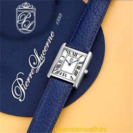 Tank de Carters montre Pierre Lucerne 1888 Swiss Inspired Vintage Tank Design Men Dress Watch Blue Band Fni5Kr