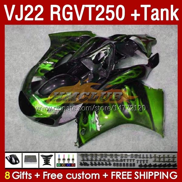 Garaduras de tanques para Suzuki RGVT250 VJ 22 RGV RGVT 250 CC RGVT-250 160NO.167 RGV250 SAPC VJ22 90 91 92 1993 1995 1996 RGV-250 1990 1991 1992 93 94 95 96 OEM ARCENA VERDE PLAVES VERDE VER