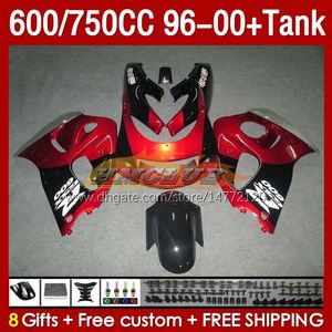 Tankbeurt voor Suzuki Srad GSXR600 GSXR 750 600 cc 1996-2000 156No.120 GSXR-600 GSXR750 750cc 1996 1997 1998 1999 1999 2000 GSX-R750 600cc 96 97 98 99 00 Rood met rode metal meter meter metin