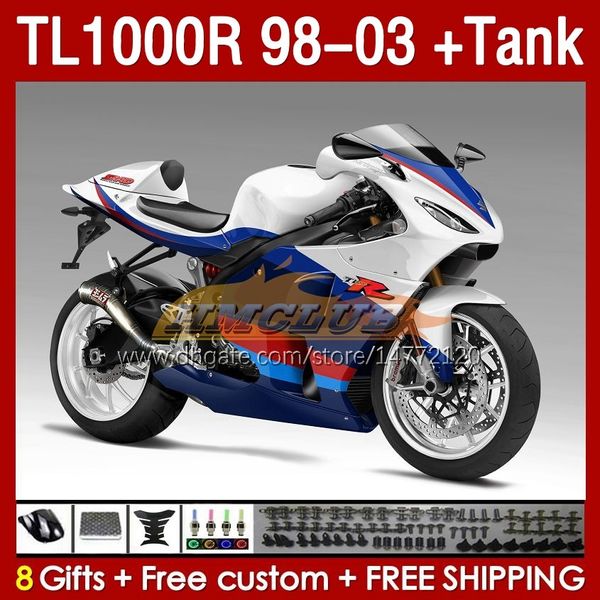 Fairiments de chars pour Suzuki TL-1000 TL 1000 R 1000R SRAD 1998 1999 2000 2001 2002 2003 Bodywork 162No.92 TL-1000R TL1000 R 98-03 TL1000R 98 99 00 01 02 03 FAIRING BLICH BLAND BLANC