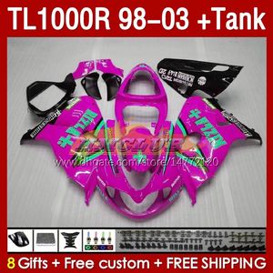 Tankbeurten voor Suzuki TL-1000R SRAD TL-1000 TL 1000 R 1000R 98-03 Bodywerk 162No.129 TL1000R 1998 1999 2000 01 02 03 TL1000 R 98 99 00 2001 2002 2002 2003 Fairing Rizla Rose