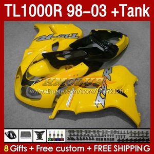 Fares de réservoir pour Suzuki TL-1000R SRAD TL-1000 TL 1000 R 1000R 98-03 Bodywork 162NO.98 TL1000R 1998 1999 2000 01 02 03 TL1000 R 98 99 00 2001 2002 2003 FAINING YELLAY FATORY