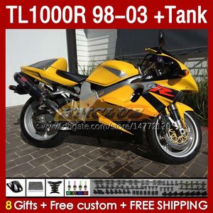 Fairiments de réservoir pour Suzuki Yellow Top TL-1000 TL 1000 R 1000R SRAD 1998 1999 2000 2001 2002 2003 Bodywork 162No.84 TL-1000R TL1000 R 98-03 TL1000R 98 99 00 01 02 03 FAIRAGIN