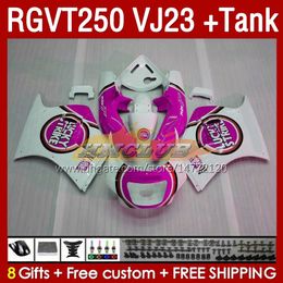 Kit de carenados de tanque para SUZUKI RGVT250 RGV-250CC SAPC 1997-1998 Bodys 161No.135 RGV-250 RGV250 VJ23 RGVT-250 1997 1998 RGVT RGV 250CC 250 CC 97 98 ABS Carenado rosa brillante