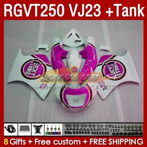 Tank Fairings-kit voor Suzuki RGVT250 RGV-250CC SAPC 1997-1998 BODYS 161NO.135 RGV-250 RGV250 VJ23 RGVT-250 1997 1998 1998 RGVT RGV 250CC 250 CC 97 98 ABS Fairing Pink Glossy