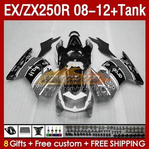 Tankinjectiebeurzen voor Kawasaki Ninja ZX250 EX250 R 2008-2012 163NO.177 EX ZX 250R EX250R ZX250R 2008 2009 2010 2010 2012 ZX-250R 08 09 10 11 12 Fairing Gray Stock