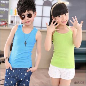 Tank Top kids tops for girls singlet kids undershirt boys girl tank top cotton soft underwear children camisole teen girls crop top 2-13T R230817