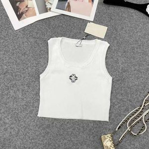 Tanktop Loe designer bikini Women Knits Top Designer Borduren Gebreid Vest Mouwloos Ademend Gebreide Pullover Womens Sport Tops