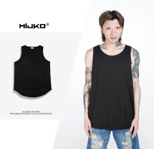 Tank Top Men Hip Hop Extend Long Tanktop Mens Summer Cotton Chaleco Maneveless Tops de moda Regatas Masculino7594390