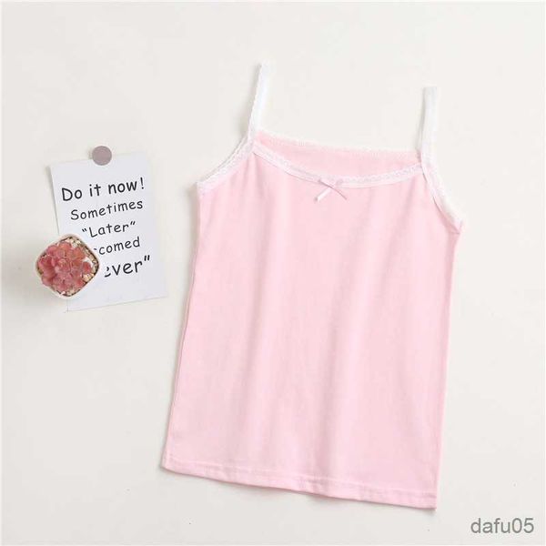 Camisol de verano Camisole Camisole Camisole Singlet Solidshirts Solid Stars Tanks de algodón Copas de proa para niños Baby Children Modelos de ropa 3-8 años R230817