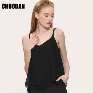 Débardeur Femmes Blouses En Mousseline De Soie D'été Sans Manches Chemise Floral Fleur Cami Lâche Femme Top Gilet Dames Femmes Chemise 210401