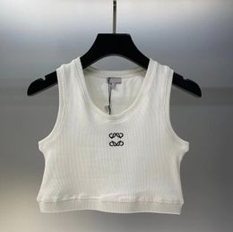 Tanktop Dames Designer Vest Kleding Tops T -stukken Dames tanktops gebreide t -shirt geborduurd sexy yoga sport -tees shirts luxe letter ontwerper massieve kleurvest