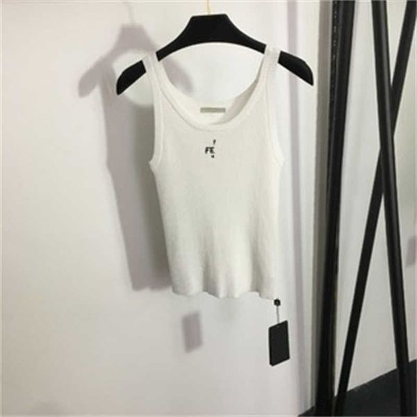 Camiseta sin mangas para mujer Ropa de diseñador Chalecos blancos Verano Cool Comfort Tanks Top Algodón puro Slim Fit Transpirable Mujer Camisola Tops Chaleco de punto Camis