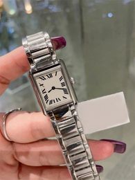 Tankhorloge dames quartz montres mouvement vierkant vintage stijl gewoon polshorloge klassiek unisex metaal ew fabriek aaa horloge aantrekkelijk dh014 E23