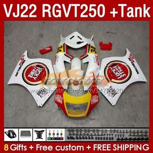 Tank White Lucky Fairings voor Suzuki RGV250 VJ 22 RGVT250 RGV-250 SAPC VJ22 90 91 92 93 93 94 95 96 160NO.71 RGVT RGV 250 CC RGVT-250 1990 1990 1990 1992 1993 1994 1996 Fairement