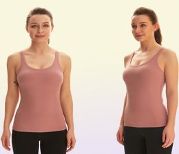 Débardeur avec soutien-gorge de sport, débardeur, short de couleur unie, vêtements de yoga, de gymnastique, d'entraînement pour femmes, 1053909