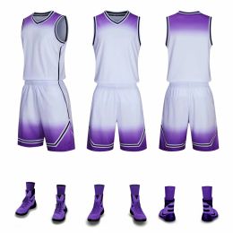 Tanks Adulte Enfants Maillot de basket-ball Ensembles Hommes Femmes Vêtements de sport vierges Kits Respirant Fille Garçons Uniformes de basket-ball Costume d'entraînement