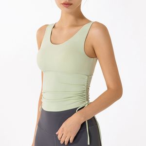 Tanks Camisoles Girls Joggers Yoga Vest Fiess L'exercice est livré avec un soutien-gorge à poitrine