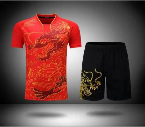 Tanques Juegos de tenis de mesa Dragon de China, camiseta larga ma, traje de bádminton para hombres y mujeres, ropa de ping pong, camisetas de bádminton, camisa de tenis