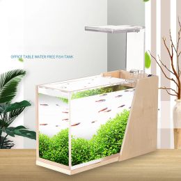 Tanks Bureau Fish Tank Mini côté filtre embellissement acrylique écologique petit bureau créatif Aquarium Micro Fish Tank Fishbowl