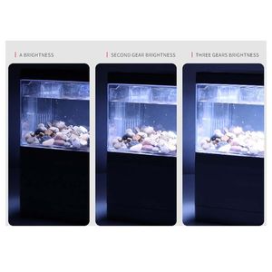 Tanks Desktop Mini-aquarium met filter LED-licht Aquarium Tropisch zoetwater Telefoonpadhouder Hydrocultuurplantenmand voor thuis