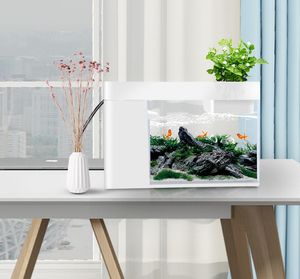 Tanks Desktop Klein aquarium, Acryl Plastic Aquarium, Familie, Kantoor, Vis en Bloemen Aquarium Landschap