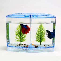 Réservoirs Nouveau acrylique Aquarium Betta réservoir Mini incubateur Fishbowl pour l'isolement des frites écloserie Guppy poisson Reptile Cage tortue maison AT005