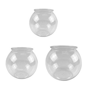 Réservoirs en plastique rond pour Aquarium, bols à poissons de bureau transparents incassables pour petits poissons, Vases de plusieurs tailles pour support d'ornement de bonbons