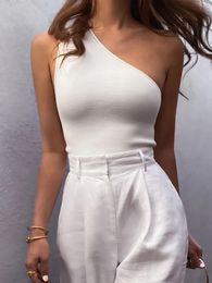 Tanks zijkant met mij een schouder sexy bijgesneden dames corset top 2022 zomers basu casual club streetwear tube tops voor vrouwen