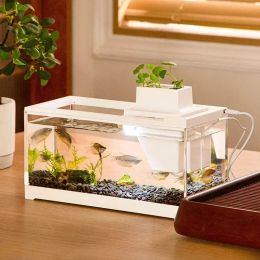 Tanks Kleine vissen Tropische aquariumfilter Stille verwarming Voeden Kleine desktoptank Lantaarn Vis en garnalen Thuisaquarium Taak