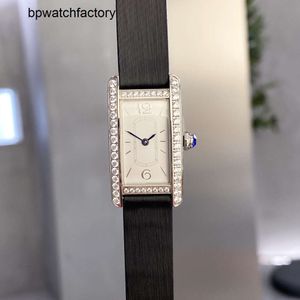 Tanks vrouwen horloge luxe mode Amerikaanse 35,8 mm vintage diamant goud platina rechthoek quartz horloge kalfsleer horlogeband cadeau voor koppel