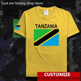 T-shirt avec drapeau du pays tanzanien, maillot personnalisé gratuit, bricolage, nom et numéro, 100 coton, 220616
