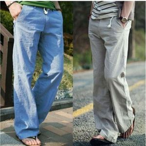 Taobao Coton et pantalon en lin, pantalon de seau pour hommes, pantalon de plage, pantalon en lin lâche, pantalon décontracté, plein de marchandises