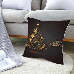 Taoup Or Noir Cas Flocon De Neige Joyeux Noël Taie D'oreiller Decorition pour La Décoration Intérieure De Noël Ornements De Noël Noel Santa YSJ109